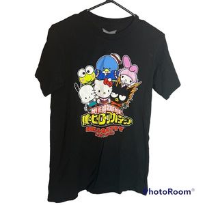 My Hero Academia x Hello Kitty and Friends Black T-Shirt, size Small